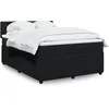 Image de vidaXL Sommier Ã  lattes de lit avec matelas Noir 140x190 cm Velours