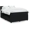 Image de vidaXL Sommier Ã  lattes de lit avec matelas Noir 140x200 cm Velours