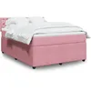 Image de vidaXL Sommier Ã  lattes de lit avec matelas Rose 140x200 cm Velours