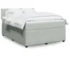 Image de vidaXL Sommier Ã  lattes de lit et matelas Gris clair 160x200cm Velours