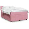 Image de vidaXL Sommier Ã  lattes de lit avec matelas Rose 160x200 cm Velours