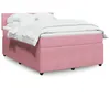 Image de vidaXL Sommier Ã  lattes de lit avec matelas Rose 160x200 cm Velours