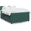 Image de vidaXL Sommier Ã  lattes de lit et matelas Vert foncÃ© 160x200cm Velours