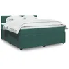 Image de vidaXL Sommier Ã  lattes de lit et matelas Vert foncÃ© 180x200cm Velours