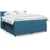 Image de vidaXL Sommier Ã  lattes de lit et matelas Bleu 200x200 cm velours