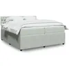 Image de vidaXL Sommier Ã  lattes de lit et matelas Gris clair 200x200cm Velours