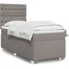 Image de vidaXL Sommier Ã  lattes de lit avec matelas Taupe 90x200 cm Tissu