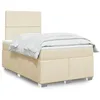 Image de vidaXL Sommier Ã  lattes de lit avec matelas crÃ¨me 120x190 cm tissu