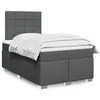 Image de vidaXL Sommier Ã  lattes de lit avec matelas Gris foncÃ© 120x200cm Tissu
