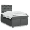Image de vidaXL Sommier Ã  lattes de lit avec matelas Gris foncÃ© 120x200cm Tissu