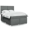 Image de vidaXL Sommier Ã  lattes de lit avec matelas Gris foncÃ© 140x190cm Tissu