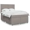 Image de vidaXL Sommier Ã  lattes de lit avec matelas Taupe 140x200 cm Tissu
