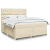 Image de vidaXL Sommier Ã  lattes de lit avec matelas CrÃ¨me 180x200 cm Tissu