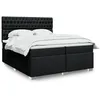 Image de vidaXL Sommier Ã  lattes de lit avec matelas Noir 200x200 cm Tissu