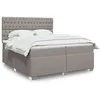 Image de vidaXL Sommier Ã  lattes de lit avec matelas Taupe 200x200 cm Tissu