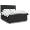 Image de vidaXL Sommier Ã  lattes de lit avec matelas Noir 180x200 cm Similicuir