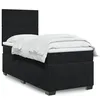 Image de vidaXL Sommier Ã  lattes de lit avec matelas Noir 90x200 cm Velours