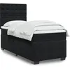 Image de vidaXL Sommier Ã  lattes de lit avec matelas Noir 100x200 cm Velours