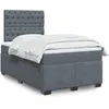 Image de vidaXL Sommier Ã  lattes de lit et matelas gris foncÃ© 120x190cm velours