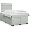 Image de vidaXL Sommier Ã  lattes de lit et matelas gris clair 120x190cm velours