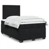 Image de vidaXL Sommier Ã  lattes de lit avec matelas Noir 120x200 cm Velours