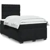 Image de vidaXL Sommier Ã  lattes de lit avec matelas Noir 120x200 cm Velours