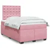 Image de vidaXL Sommier Ã  lattes de lit avec matelas Rose 120x200 cm Velours