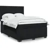 Image de vidaXL Sommier Ã  lattes de lit avec matelas Noir 140x190 cm Velours