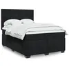 Image de vidaXL Sommier Ã  lattes de lit avec matelas Noir 140x200 cm Velours