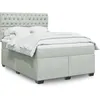 Image de vidaXL Sommier Ã  lattes de lit et matelas Gris clair 140x200cm Velours