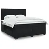 Image de vidaXL Sommier Ã  lattes de lit avec matelas Noir 180x200 cm Velours