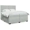 Image de vidaXL Sommier Ã  lattes de lit et matelas Gris clair 200x200cm Velours