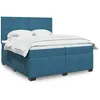 Image de vidaXL Sommier Ã  lattes de lit et matelas Bleu 200x200 cm velours
