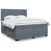 Image de vidaXL Sommier Ã  lattes de lit et matelas Gris foncÃ© 200x200cm Velours