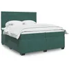 Image de vidaXL Sommier Ã  lattes de lit et matelas Vert foncÃ© 200x200cm Velours