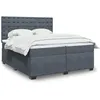 Image de vidaXL Sommier Ã  lattes de lit et matelas Gris foncÃ© 200x200cm Velours