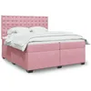 Image de vidaXL Sommier Ã  lattes de lit avec matelas Rose 200x200 cm Velours