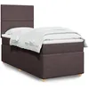 Image de vidaXL Sommier Ã  lattes de lit avec matelas Marron foncÃ© 90x190 cm