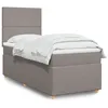 Image de vidaXL Sommier Ã  lattes de lit avec matelas Taupe 90x190 cm Tissu