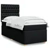 Image de vidaXL Sommier Ã  lattes de lit avec matelas Noir 100x200 cm Tissu