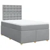 Image de vidaXL Sommier Ã  lattes de lit et matelas gris clair 120x190 cm tissu