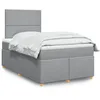 Image de vidaXL Sommier Ã  lattes de lit avec matelas Gris clair 120x200cm Tissu