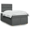 Image de vidaXL Sommier Ã  lattes de lit avec matelas Gris foncÃ© 120x200cm Tissu