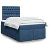 Image de vidaXL Sommier Ã  lattes de lit avec matelas Bleu 120x200 cm Tissu