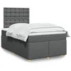 Image de vidaXL Sommier Ã  lattes de lit avec matelas Gris foncÃ© 120x200cm Tissu