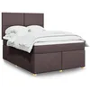 Image de vidaXL Sommier Ã  lattes de lit avec matelas Marron foncÃ© 140x190 cm
