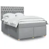 Image de vidaXL Sommier Ã  lattes de lit avec matelas Gris clair 140x190cm Tissu