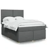 Image de vidaXL Sommier Ã  lattes de lit avec matelas Gris foncÃ© 140x200cm Tissu