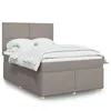Image de vidaXL Sommier Ã  lattes de lit avec matelas Taupe 140x200 cm Tissu