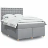 Image de vidaXL Sommier Ã  lattes de lit avec matelas Gris clair 140x200cm Tissu